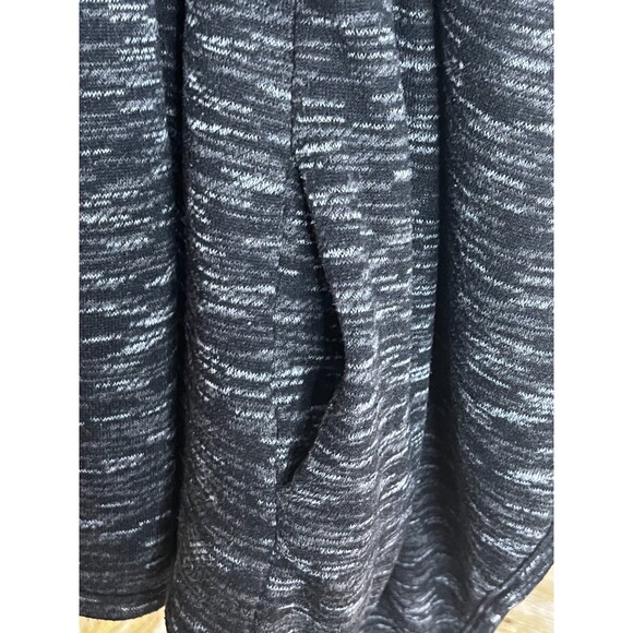 GREEN TEA WARM COZY LINED HEATHER BLACK OPEN FRONT WATERFALL COATIGAN SIZE XL - Picture 3 of 6